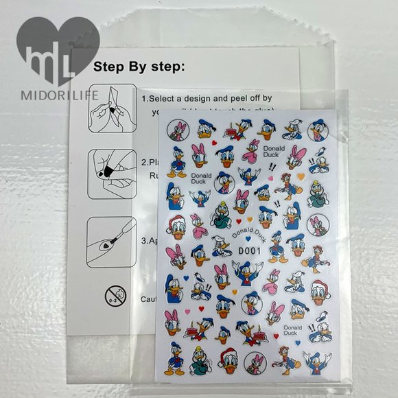 DISNEY (Daisy & Donald Duck) Fingernail Stickers Manicure Decals - Picture 4 of 9
